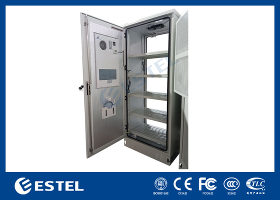 ET9070220-42U IP55 आउटडोर दूरसंचार कैबिनेट एसी एयर कंडीशनर के साथ जस्ती स्टील संरचना