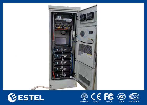 दूरसंचार अनुप्रयोगों के लिए एम्बेडेड 9KW 48VDC रेक्टिफायर पावर सिस्टम के साथ IP55 22U आउटडोर बैटरी कैबिनेट