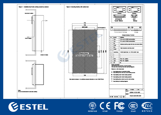 48VDC 325W/K RS485 MODBUS RTU संचार के साथ कैबिनेट हीट एक्सचेंजर