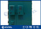 IP55 आउटडोर ट्रिपल बे रैकिंग संलग्नक / हरा रंग तीन दरवाजे एयर कंडीशनर कूलिंग कैबिनेट
