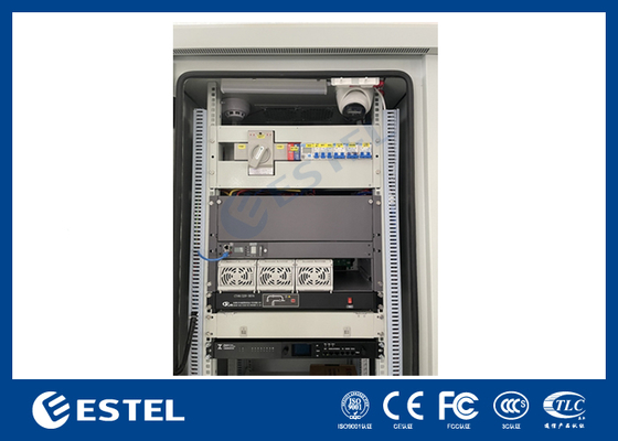 दूरसंचार अनुप्रयोगों के लिए एम्बेडेड 9KW 48VDC रेक्टिफायर पावर सिस्टम के साथ IP55 22U आउटडोर बैटरी कैबिनेट